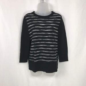 Lou & Grey Black and White Striped Sweater